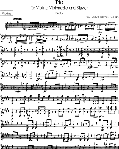 Notturno In E Flat Major D Op Post Violin Sheet Music By