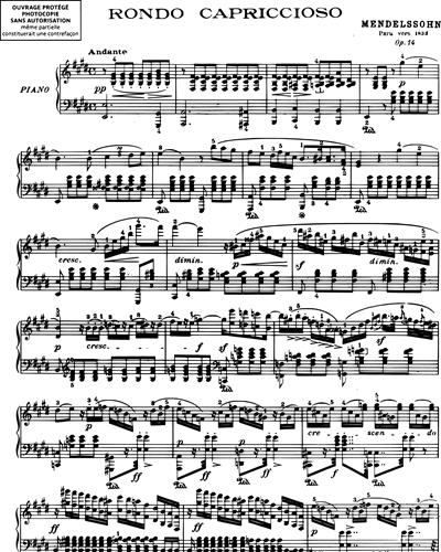 Rondo Capriccioso Op Piano Sheet Music By Felix Mendelssohn