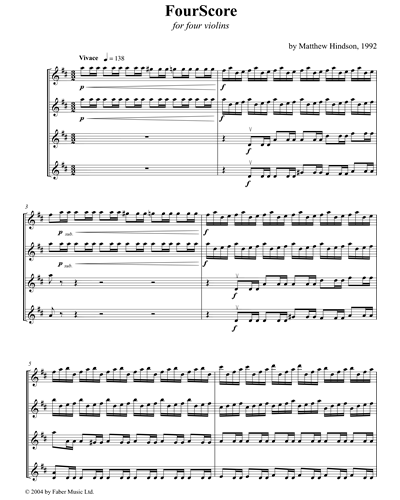 FourScore Sheet Music By Matthew Hindson Nkoda Free 7 Days Trial