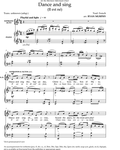 Dance And Sing Il Est N Sheet Music By Ryan T Murphy Nkoda Free