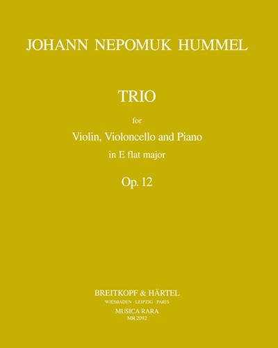 Piano Trio In E Flat Major Op 12 Sheet Music By Johann Nepomuk Hummel