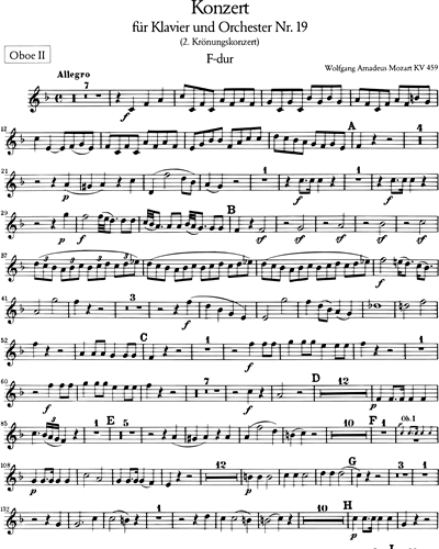 Piano Concerto No In F Major K Oboe Sheet Music By Wolfgang