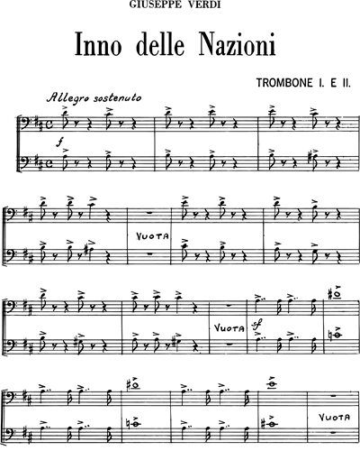 Inno Delle Nazioni Sheet Music By Giuseppe Verdi Nkoda