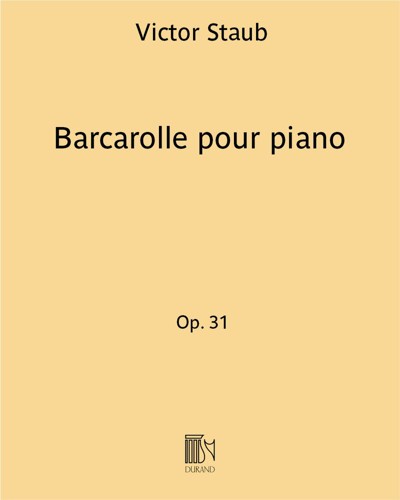 Barcarolle pour piano Op. 31