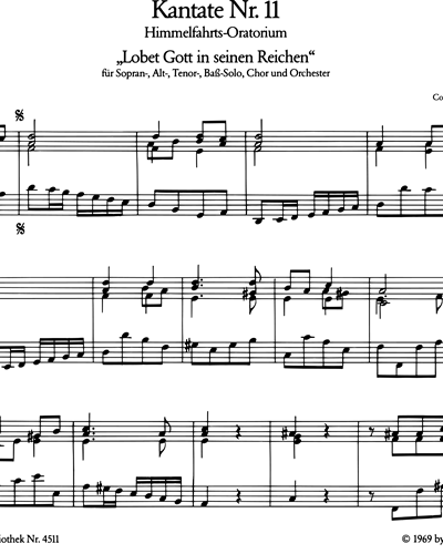 Ascension Day Oratorio, BWV 11, “Praise our God in all His splendour”