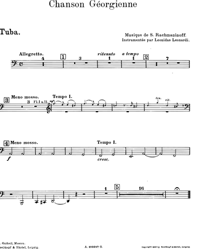 Chanson Géorgienne in A minor, op. 4 No. 4 