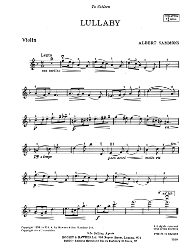 Lullaby for Violin & Piano