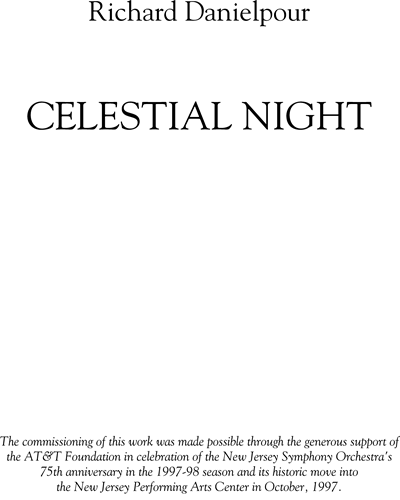Celestial Night, for Orchestra