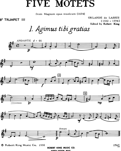Five Motets (from "Magnum opus musicum", 1604) 