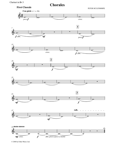 Two Chorales Clarinet 3 Sheet Music by Peter Sculthorpe | nkoda | Free ...