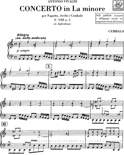 Concerto in La minore RV 498 F. VIII n. 2 Tomo 28