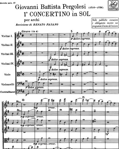 Concertino in Sol n. 1 - Per archi