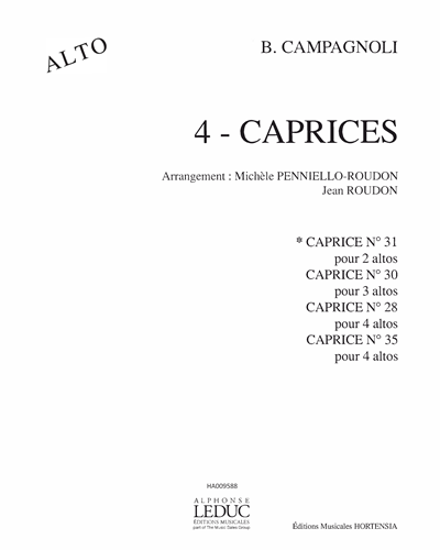 Caprice No. 31, Op. 22 pour 2 Altos