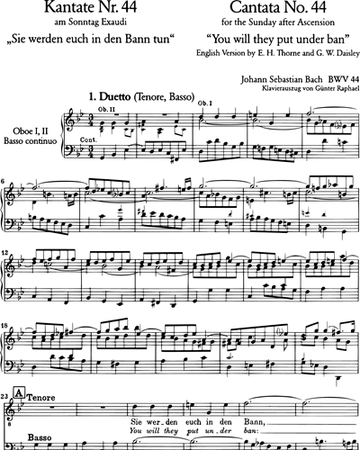 Kantate BWV 44 „Sie werden euch in den Bann tun“