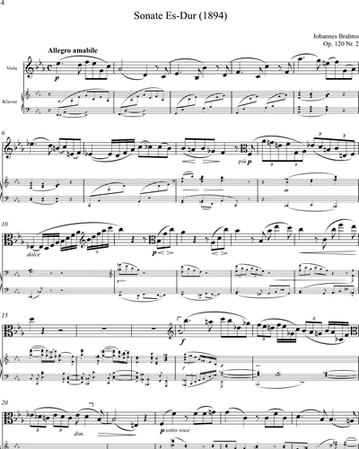 Sonata No. 2 E-flat Major for Viola and Piano, op. 120,2