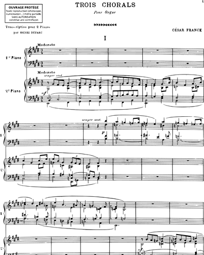 Choral n. 1 - Transcription pour deux pianos