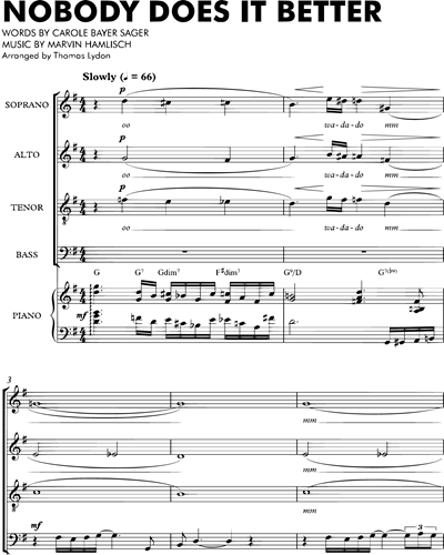 Nobody Does It Better (Arranged for SATB & Piano)