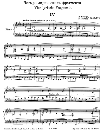 No. 4 (from "Four Lyrical Fragments, op. 4")