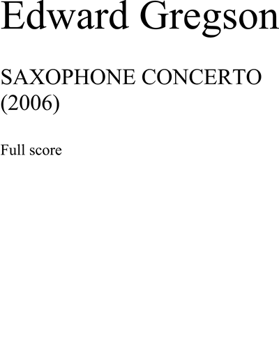 Saxophone Concerto