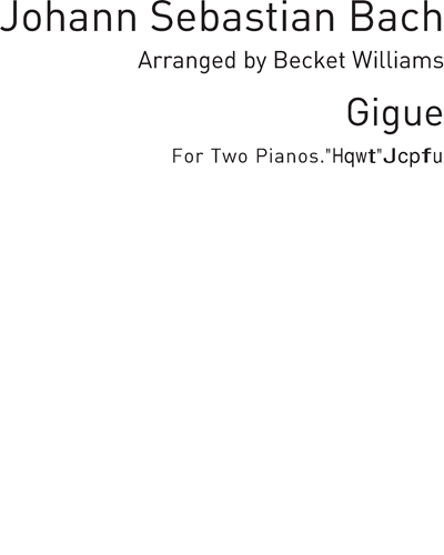 Gigue (from an Organ Trio) for Two Pianos