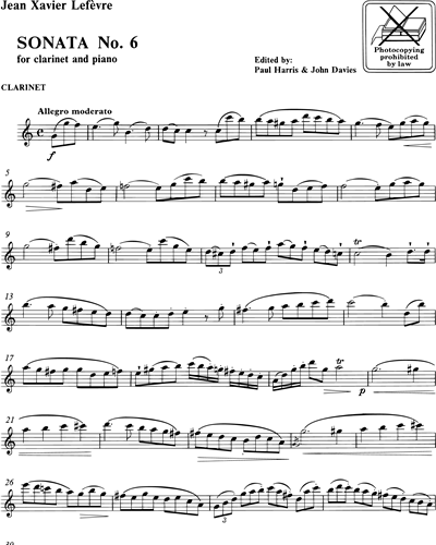 Sonata n. 6 for clarinet and piano
