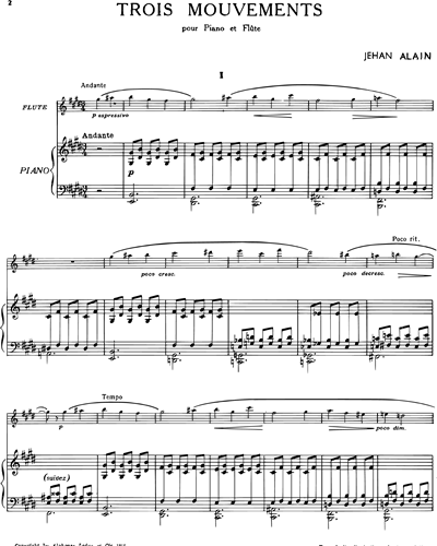Trois Mouvements pour Piano et Flûte