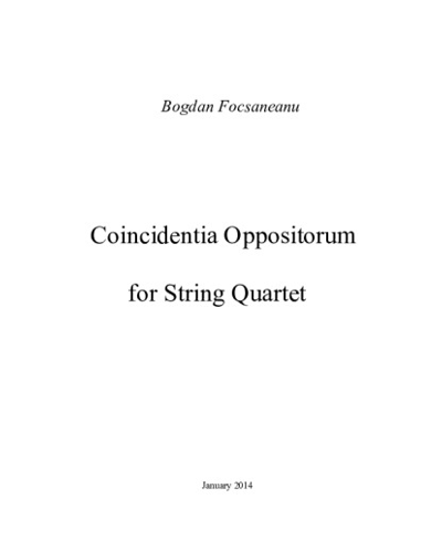 Coincidentia Oppositorum for String Quartet