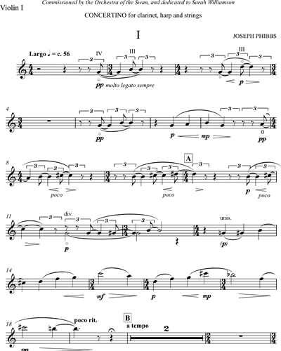 Concertino for Clarinet, Harp and String Orchestra