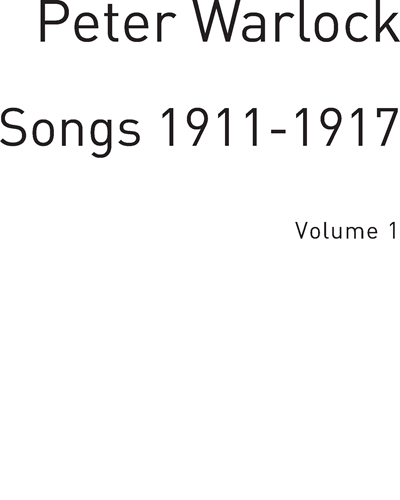 Songs 1911-1917 Vol. 1