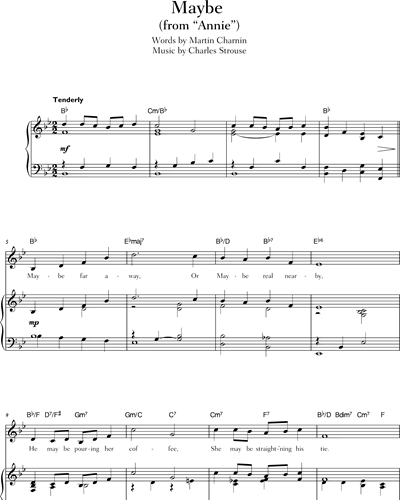 Maybe (from "Annie") Guitar & Piano & Voice Sheet Music By Charles ...