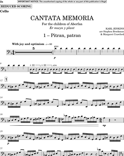 Cantata Memoria [Reduced Scoring]