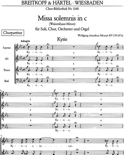Missa solemnis in C minor, KV 139 (47a), 'Orphanage'