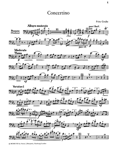 Concertino in E-flat major for Trombone & Piano