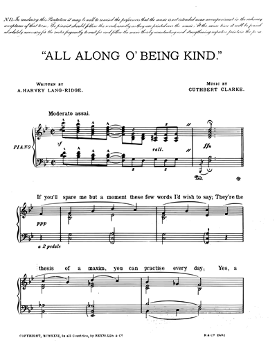 All Along O' Being Kind