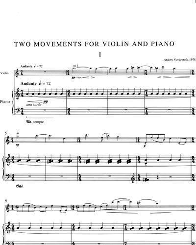 Two Movements for Violin and Piano