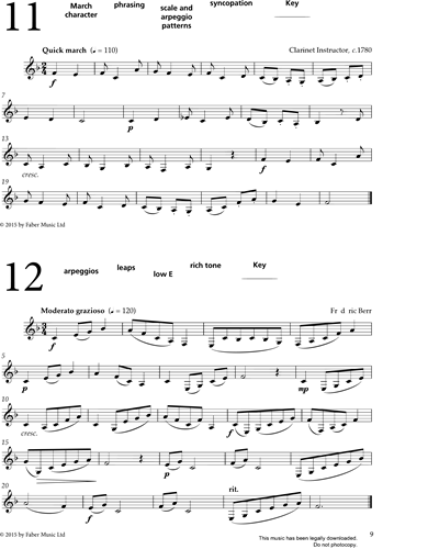 Study No.11 'Quick March' (from 'More Graded Studies For Clarinet Book One')