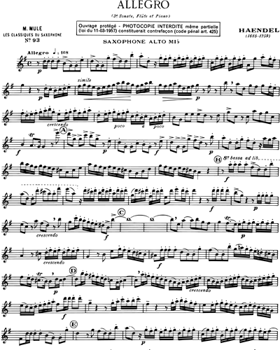 Allegro (Les Classiques du Saxophone No. 93)
