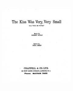 The Kiss Was Very, Very Small (from 'Joie De Vivre')