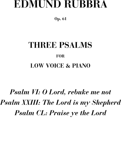Three Psalms Op. 61