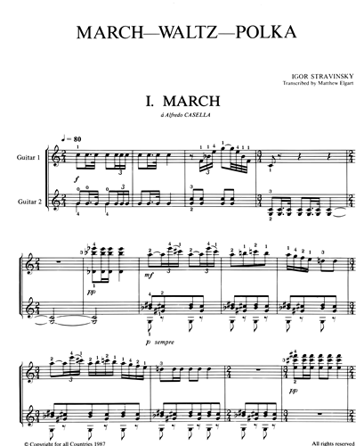 March, Waltz and Polka (Transcribed for Guitar Duet)
