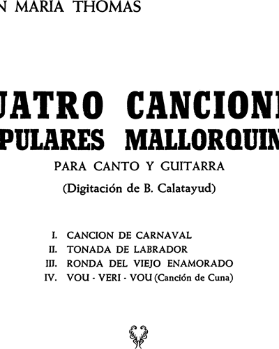 Cuatro canciones populares Mallorquinas