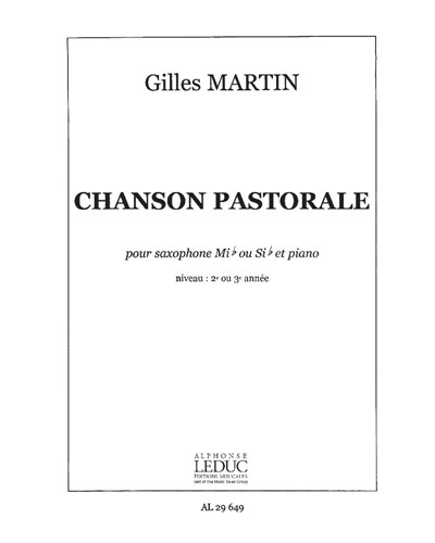 Chanson pastorale [Version for Saxophone and Piano]