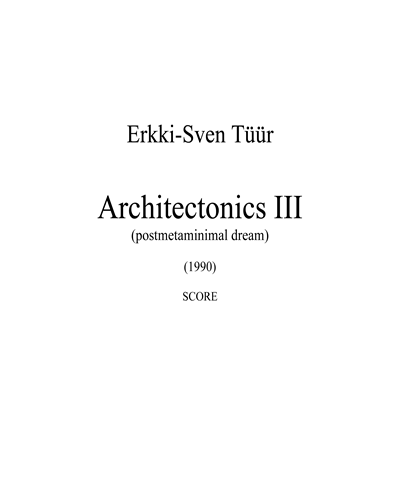 Architectonics III