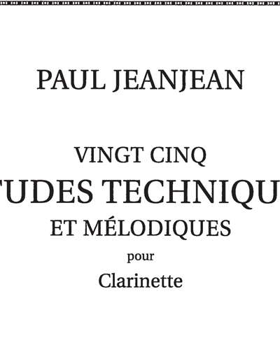 25 Études Techniques Et Mélodiques Vol.1