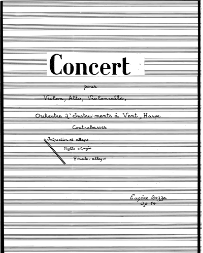 Concert, pour violon, alto et violoncelle