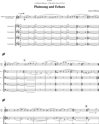 Plainsong And Echoes Score Sheet Music By Anders Hillborg 