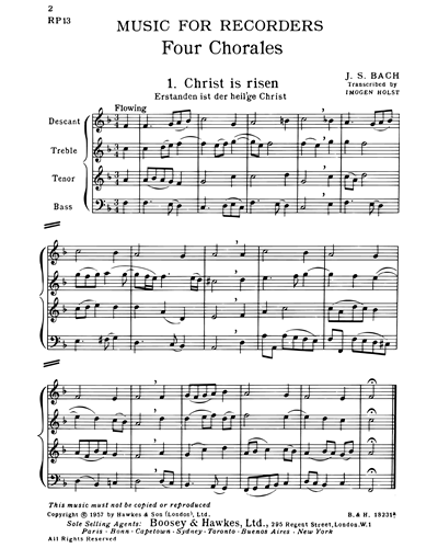 Recorder Pieces from the 12th to the 20th Century, No. 13 - 18