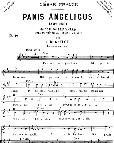 Panis Angelicus No. 16 (Extrait de la Messe Solennelle)