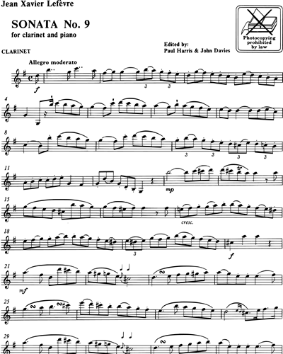 Sonata n. 9 for clarinet and piano