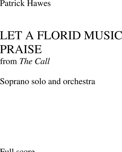 Let a Florid Music Praise